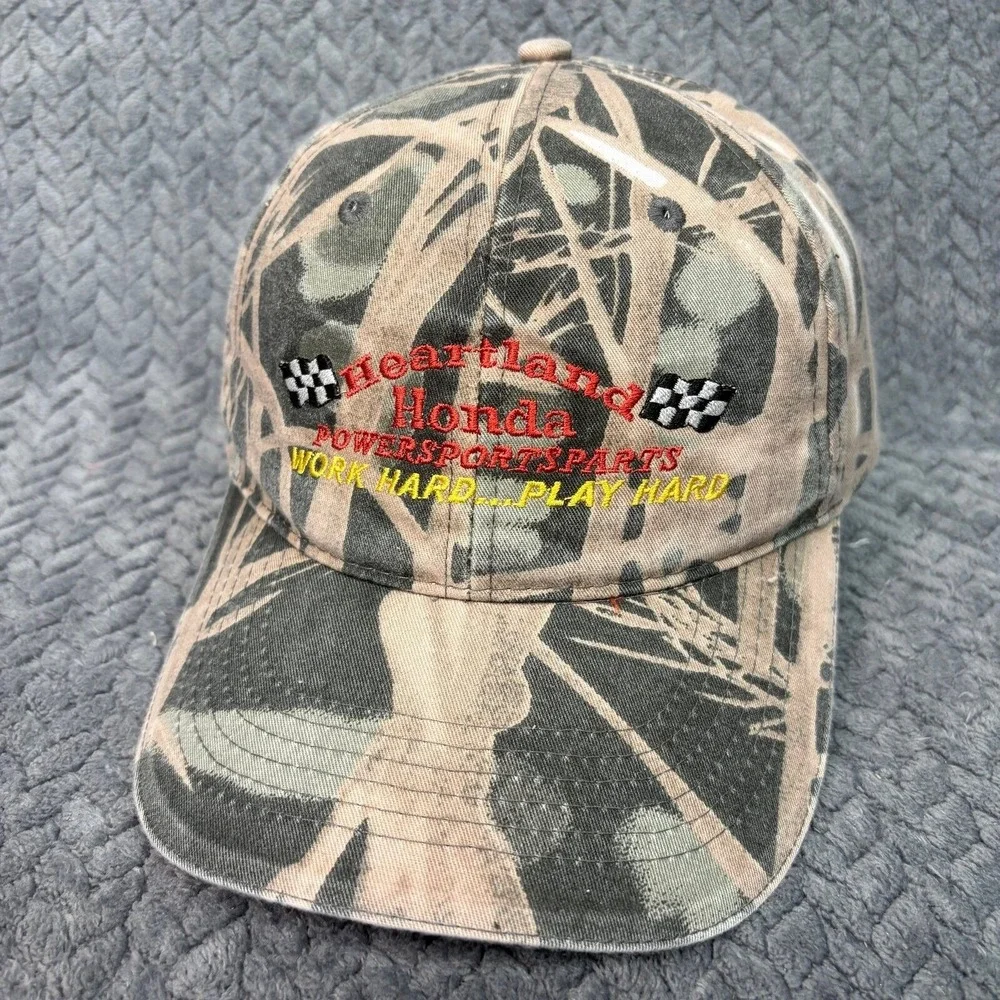 Heartland Honda Powersports Camo Hat Arakawa Custom Cap Work Hard Play Hard